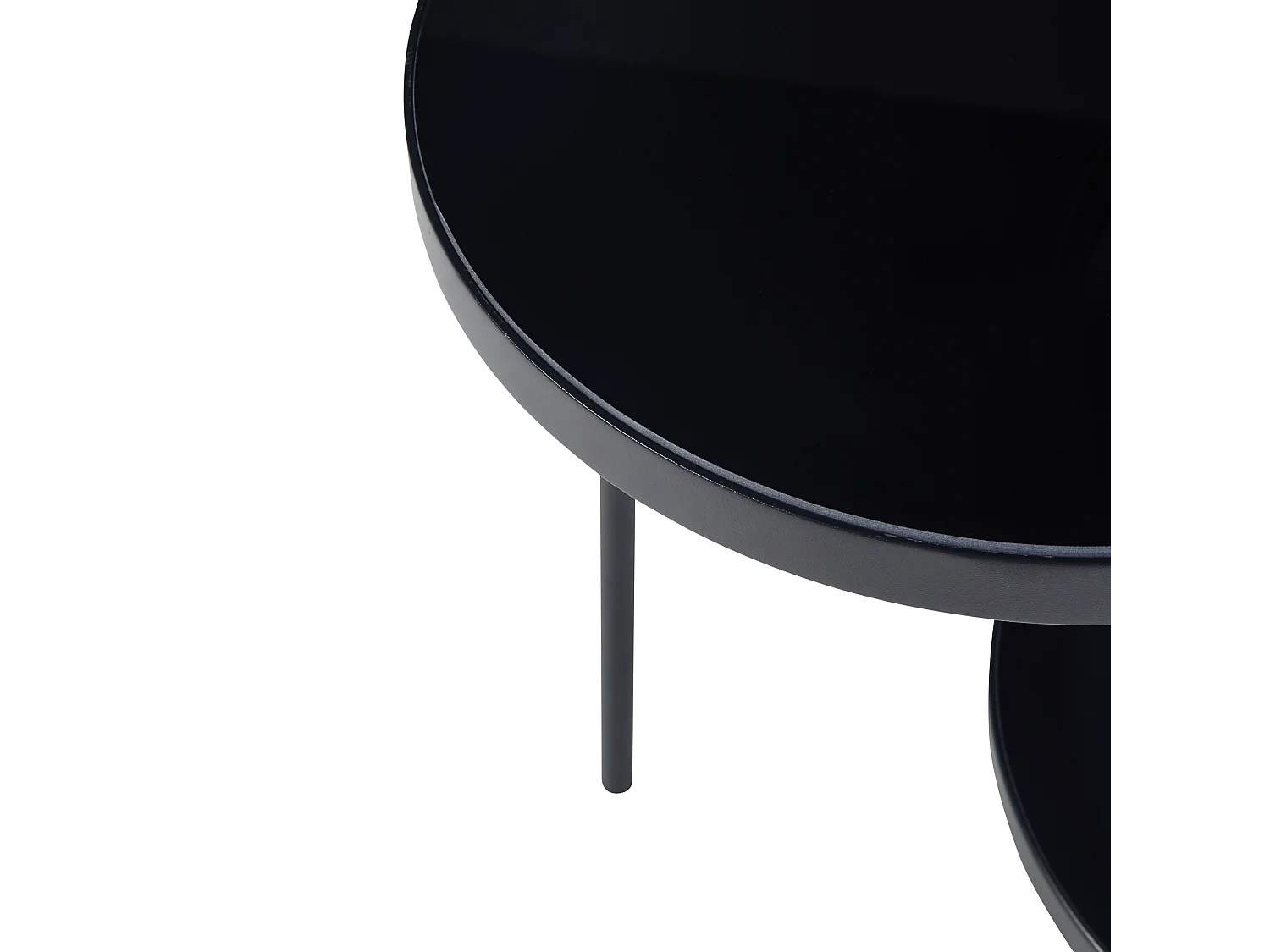 Table d'appoint Mölndal avec 3 plateaux métal 70 x 58 x 37 cm noir [en.casa]