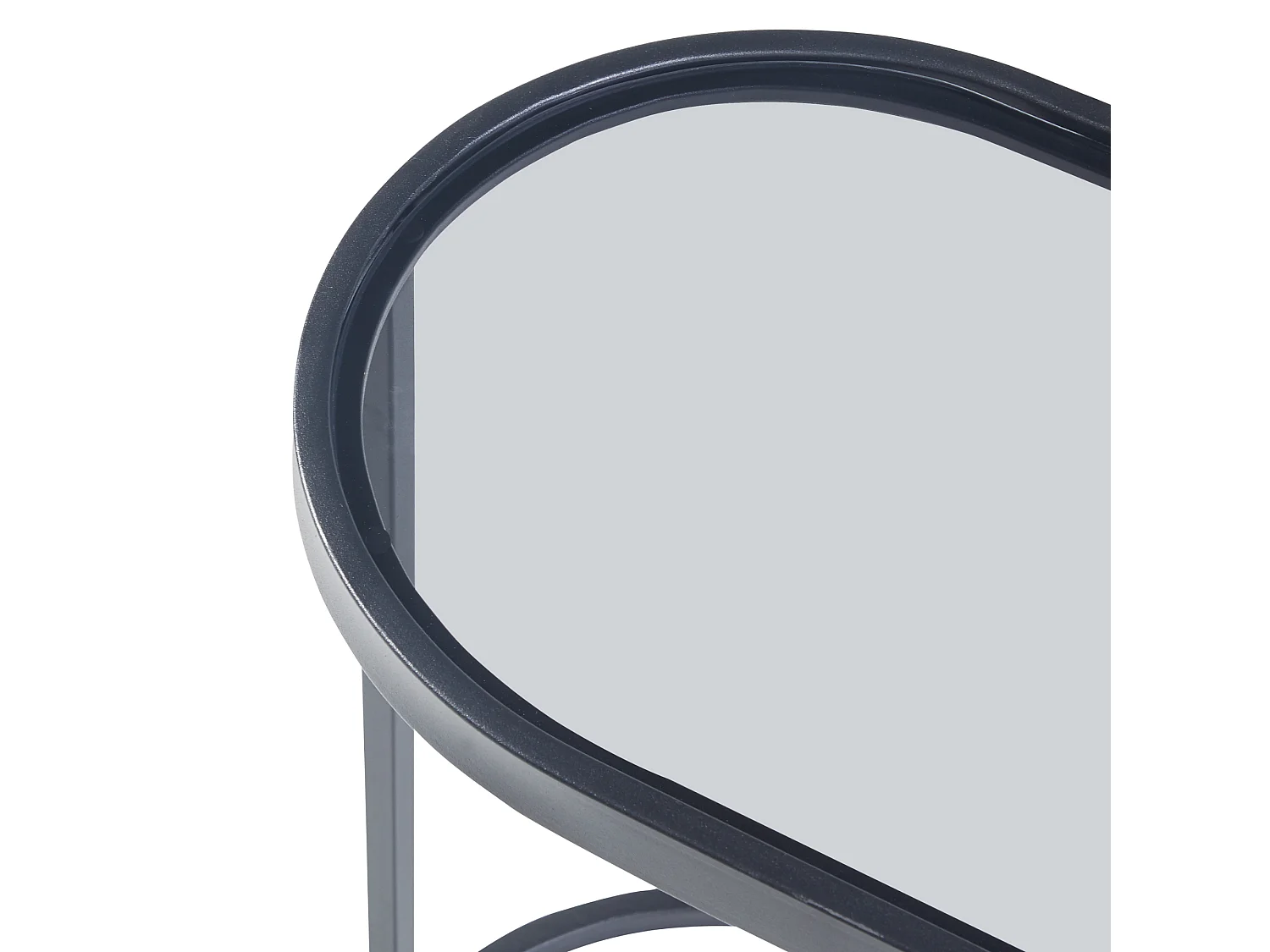 Table d'appoint Luleå avec plateau ovale métal verre trempé 55 x 28 x 45 cm noir [en.casa]