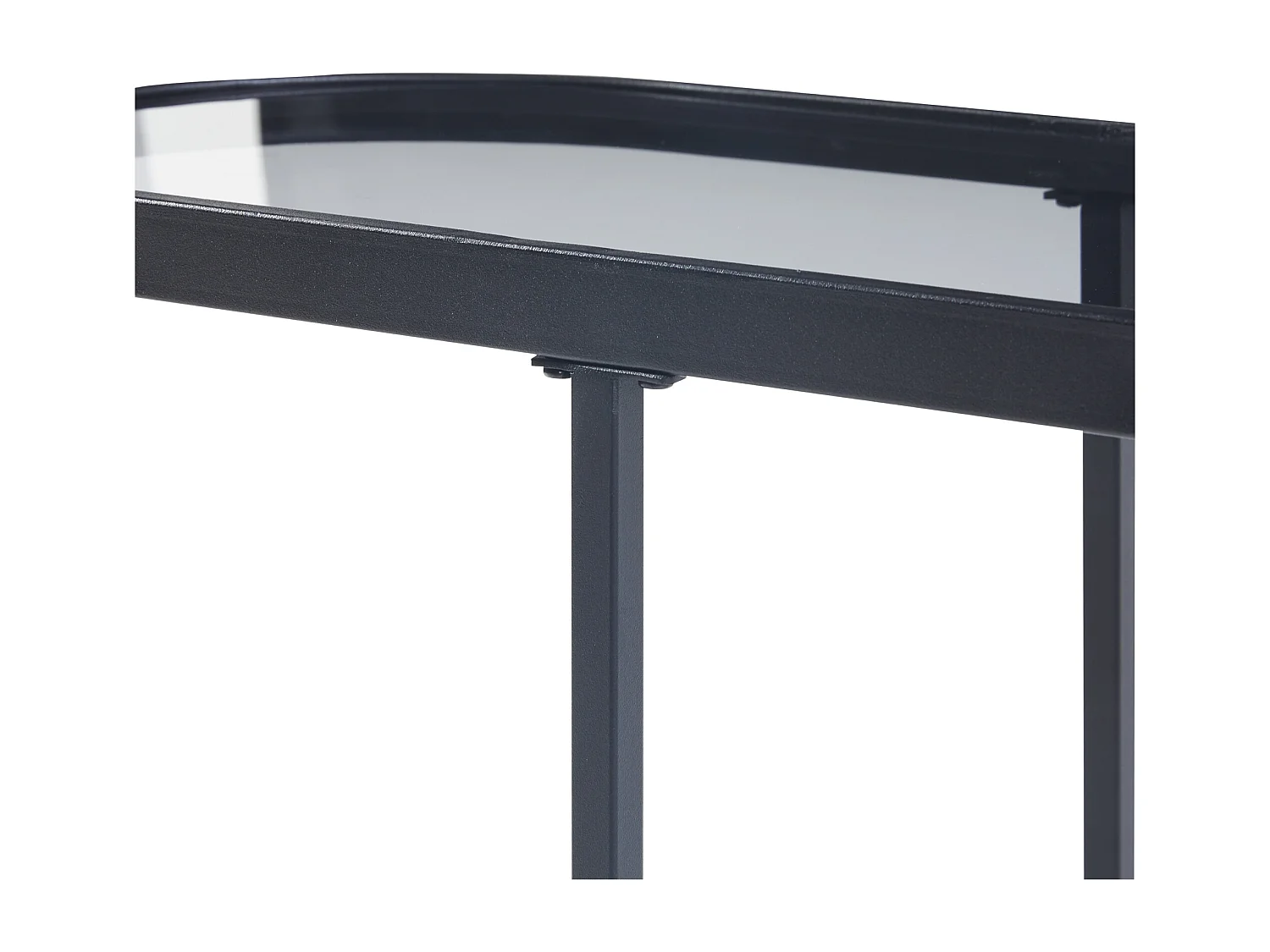 Table d'appoint Luleå avec plateau ovale métal verre trempé 55 x 28 x 45 cm noir [en.casa]