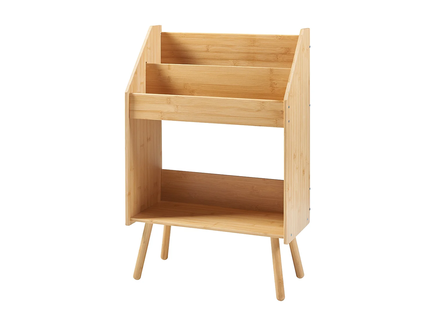 Table d'appoint Inderøy avec 3 compartiments de rangement bambou 80 x 50 x 25 cm naturel [en.casa]