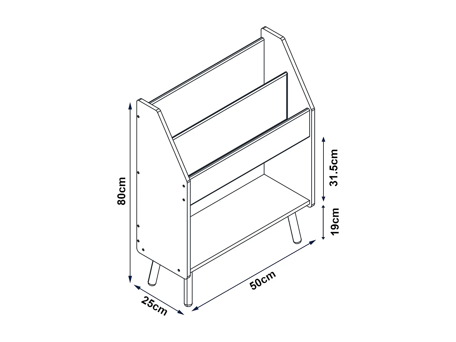 Table d'appoint Inderøy avec 3 compartiments de rangement bambou 80 x 50 x 25 cm naturel [en.casa]