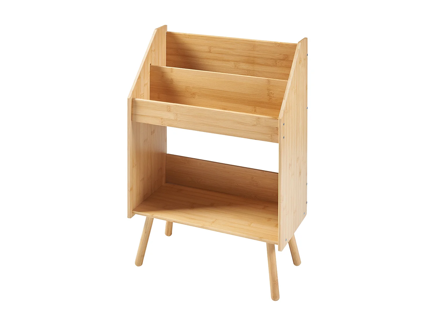 Table d'appoint Inderøy avec 3 compartiments de rangement bambou 80 x 50 x 25 cm naturel [en.casa]