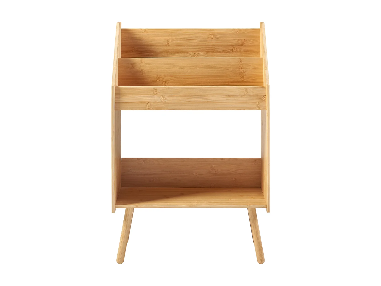 Table d'appoint Inderøy avec 3 compartiments de rangement bambou 80 x 50 x 25 cm naturel [en.casa]