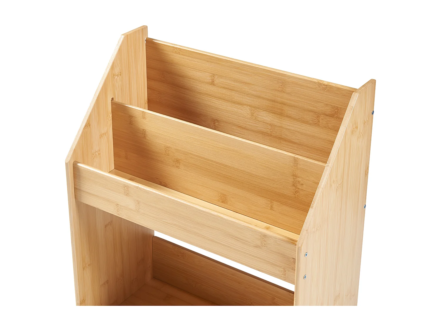 Table d'appoint Inderøy avec 3 compartiments de rangement bambou 80 x 50 x 25 cm naturel [en.casa]