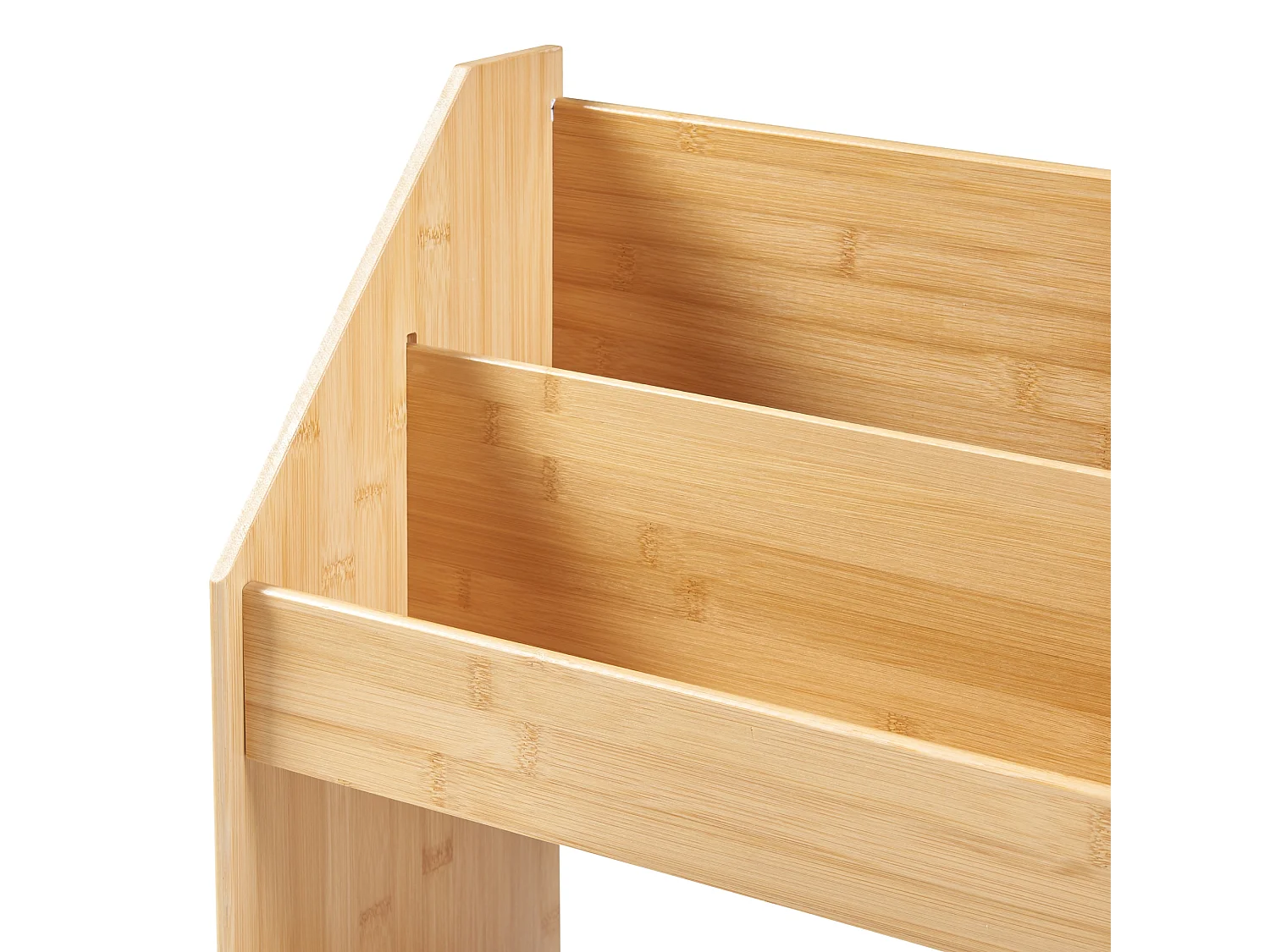 Table d'appoint Inderøy avec 3 compartiments de rangement bambou 80 x 50 x 25 cm naturel [en.casa]