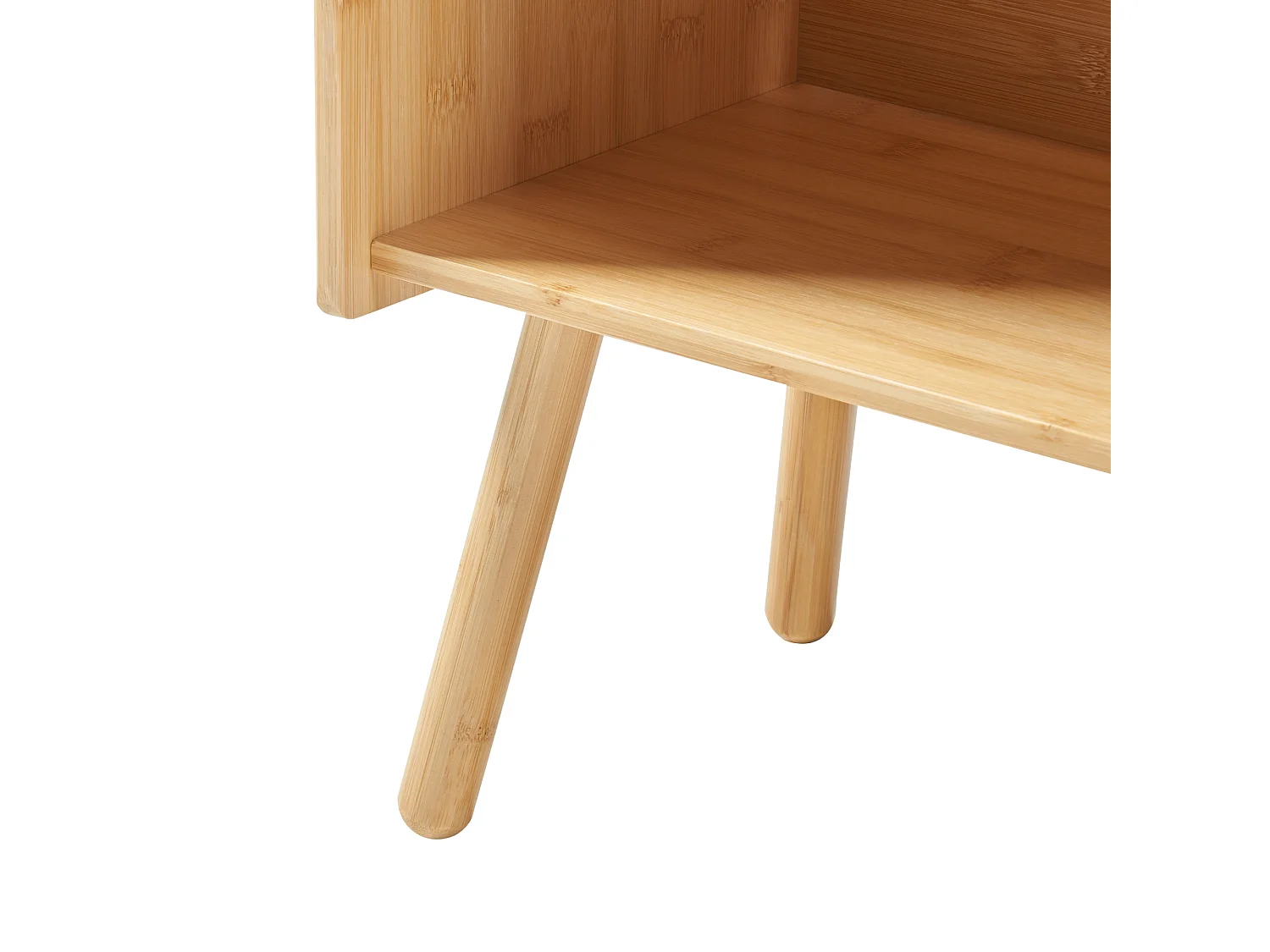 Table d'appoint Inderøy avec 3 compartiments de rangement bambou 80 x 50 x 25 cm naturel [en.casa]