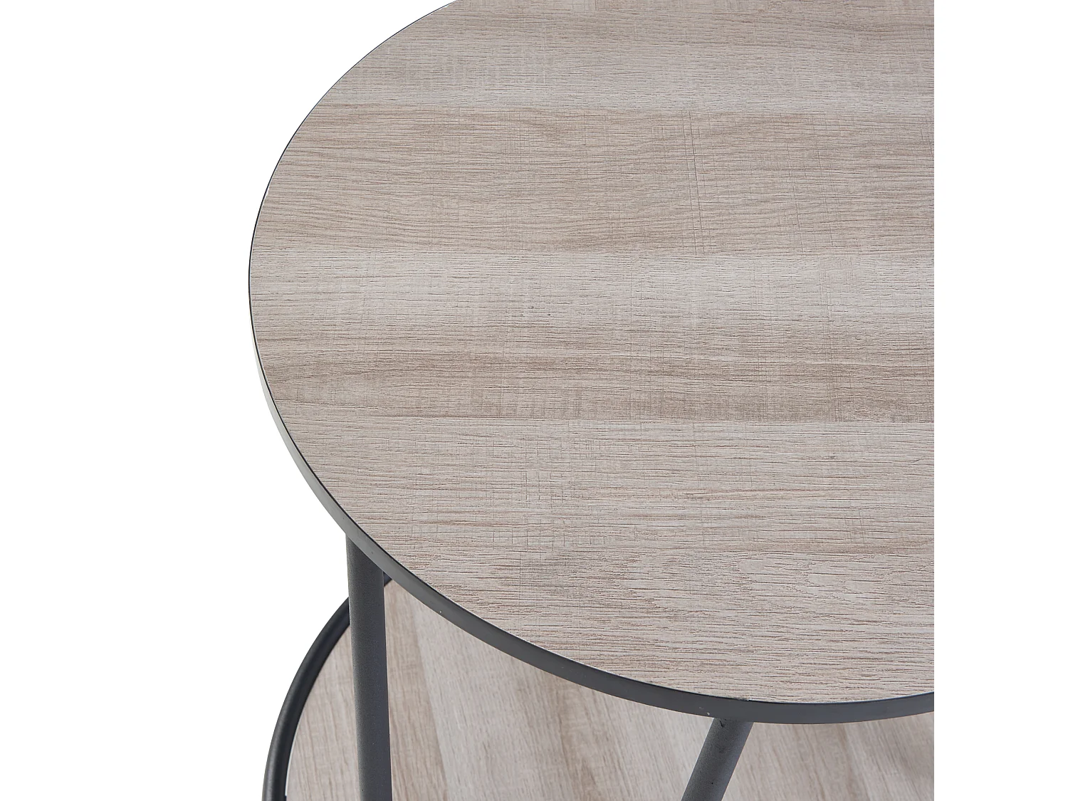 Table d'appoint Ylöjärvi avec étagère métal MDF 61 x 44 x 44 cm noir effet chêne [en.casa]
