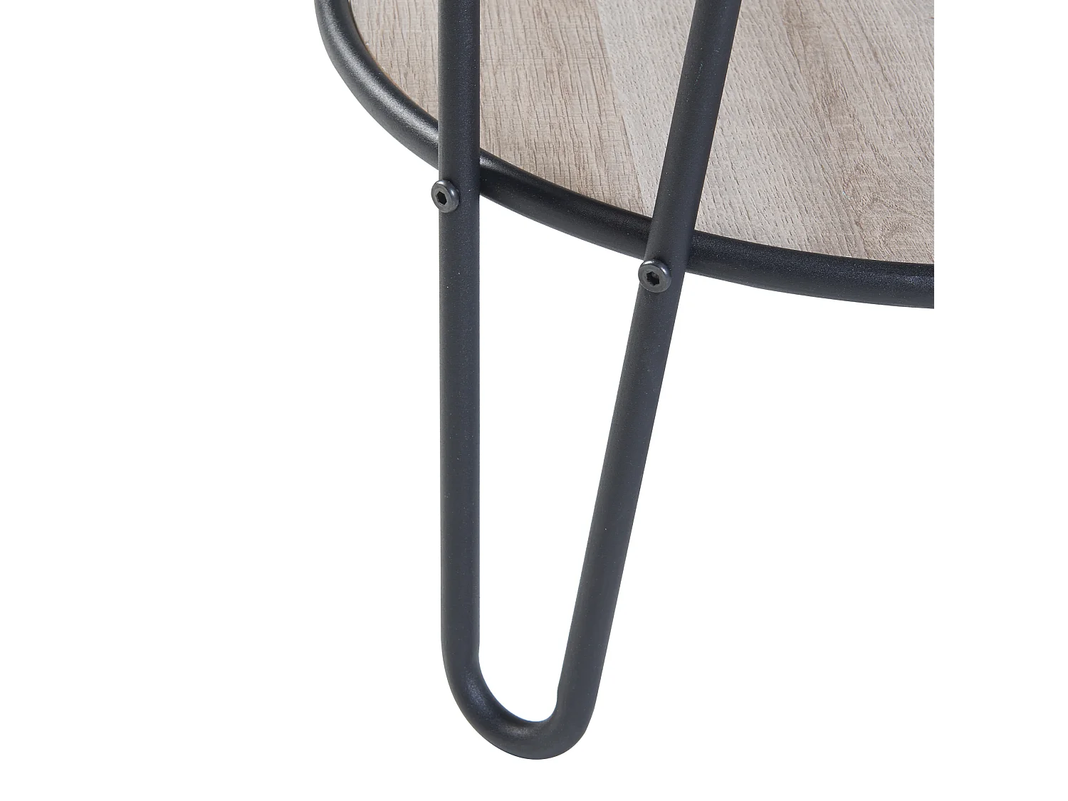 Table d'appoint Ylöjärvi avec étagère métal MDF 61 x 44 x 44 cm noir effet chêne [en.casa]