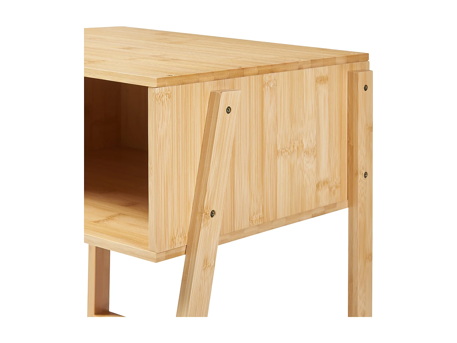 Table d'appoint Håbo avec 2 étagères bambou 50 x 45 x 36 cm naturel [en.casa]