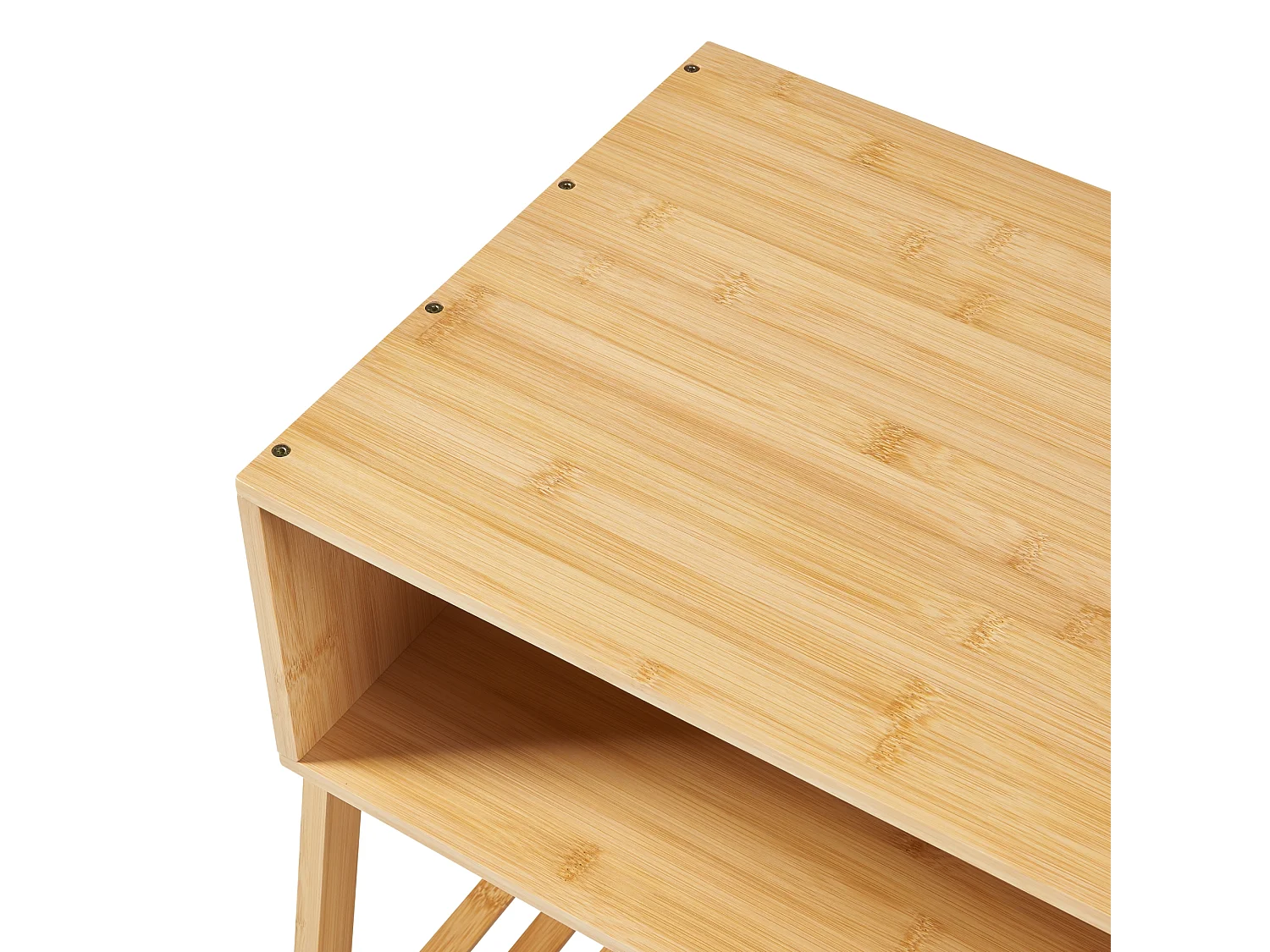 Table d'appoint Håbo avec 2 étagères bambou 50 x 45 x 36 cm naturel [en.casa]