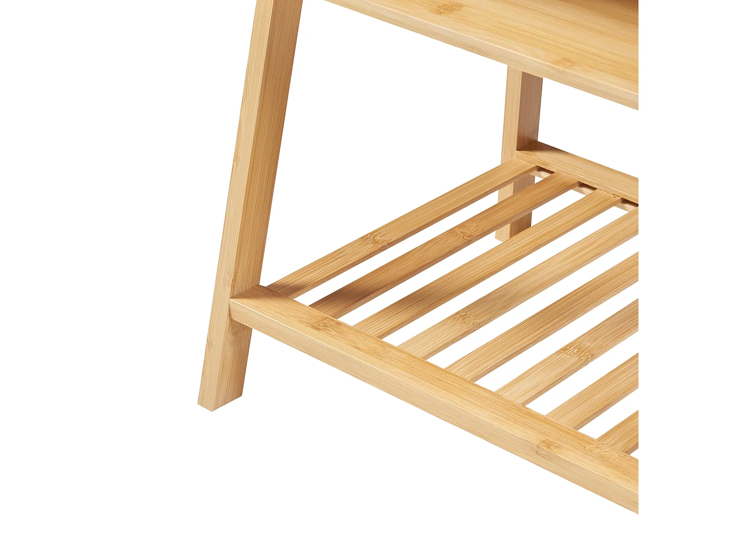 Table d'appoint Håbo avec 2 étagères bambou 50 x 45 x 36 cm naturel [en.casa]