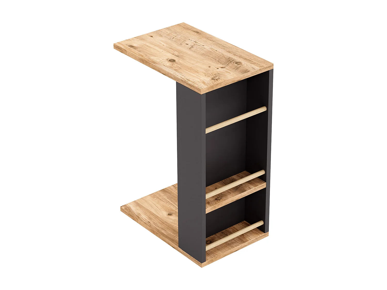 Table d'appoint Siikainen pour ordinateur portable 44 x 29 x 65 cm effet bois noir [en.casa]