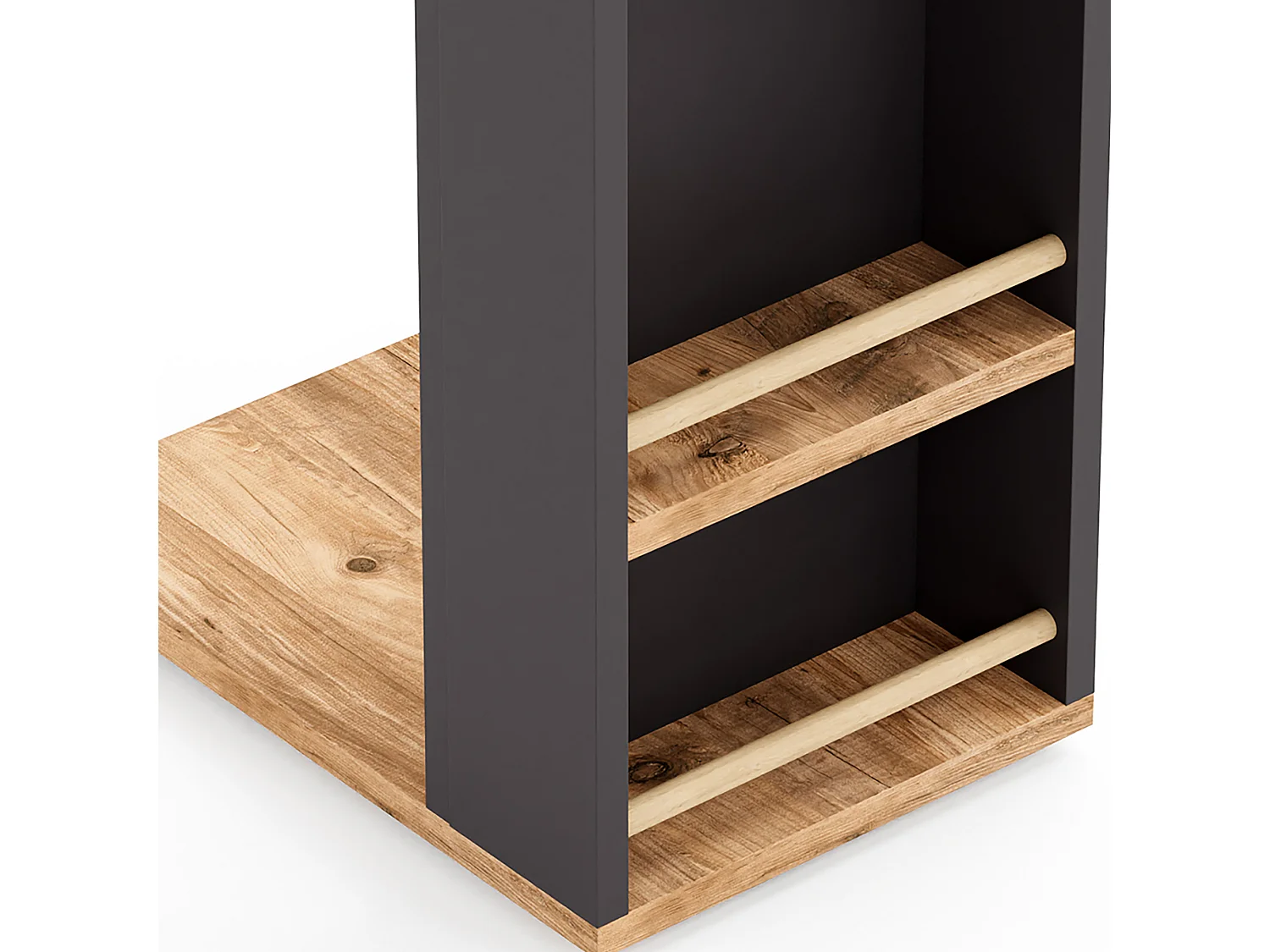 Table d'appoint Siikainen pour ordinateur portable 44 x 29 x 65 cm effet bois noir [en.casa]