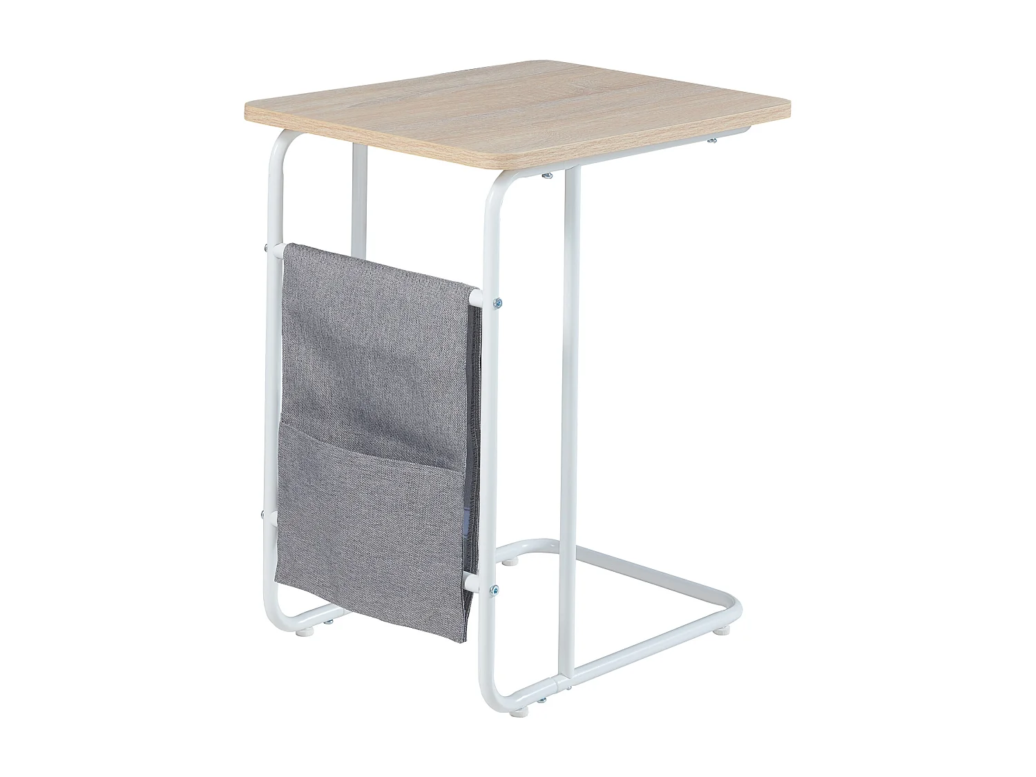Table pour ordinateur portable Dyrøy 56 x 48 x 37 cm blanc effet chêne gris [en.casa]