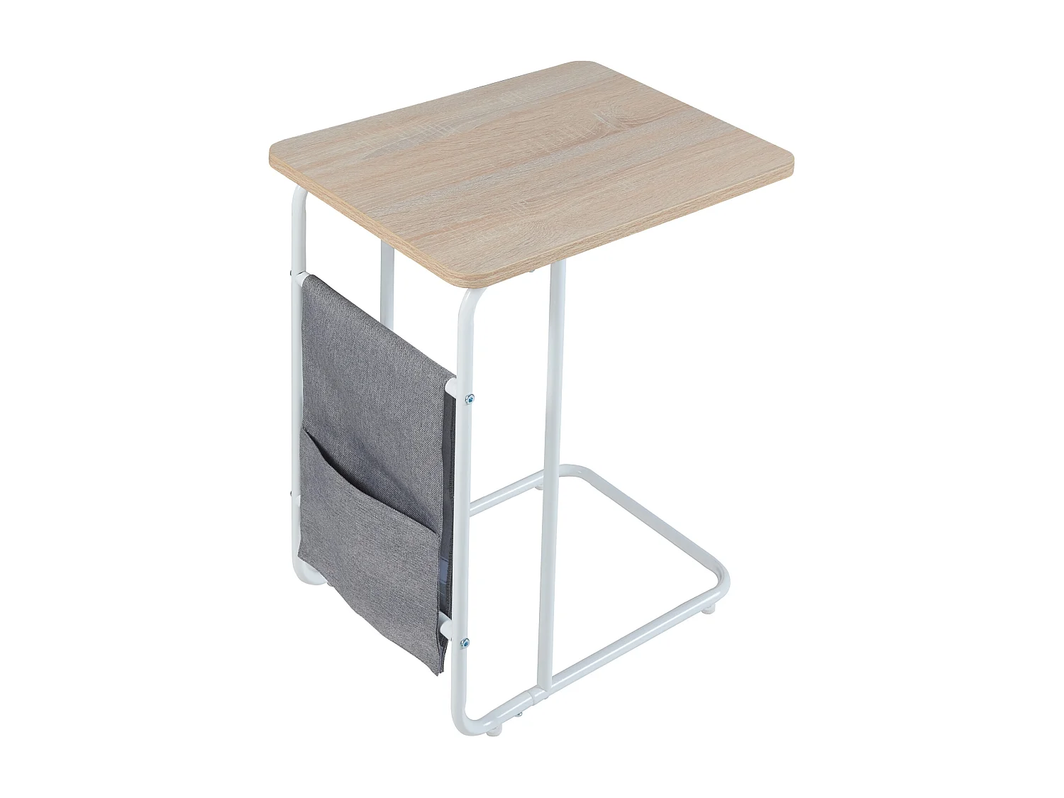 Table pour ordinateur portable Dyrøy 56 x 48 x 37 cm blanc effet chêne gris [en.casa]