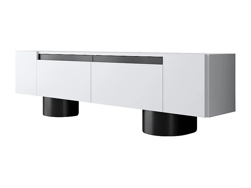 Móvel de TV – 180 cm x 50 cm x 30 cm – Branco e Preto – MDF