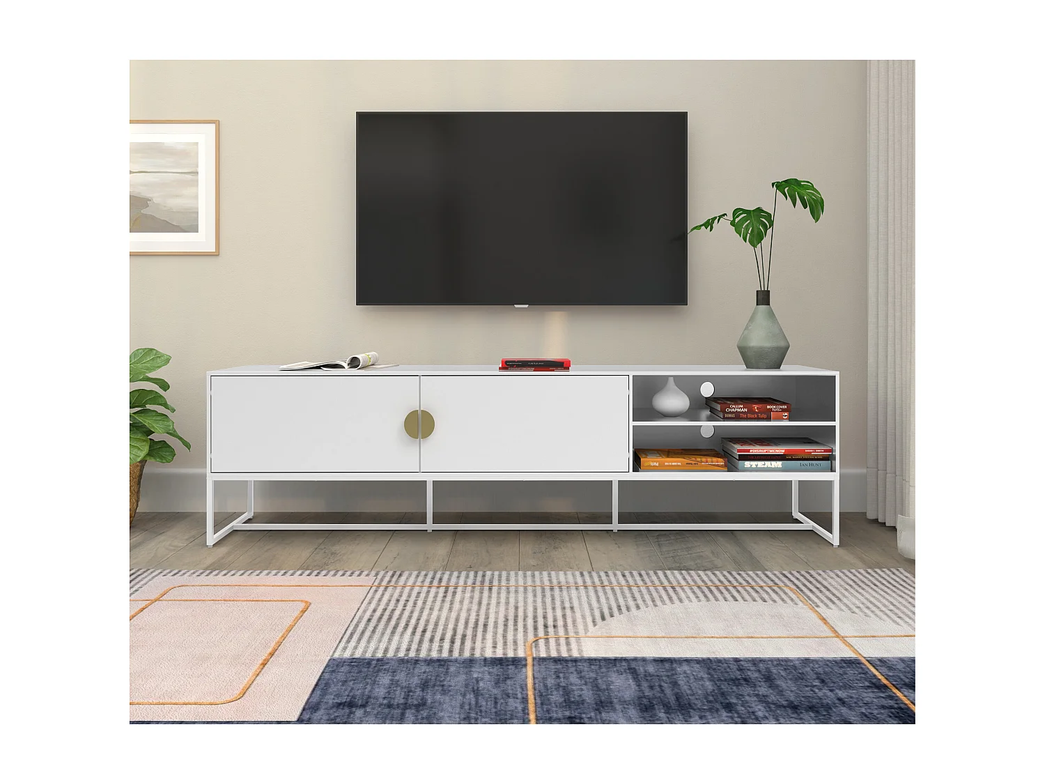 Asia | TV-Möbel mit 2 Türen, weiß