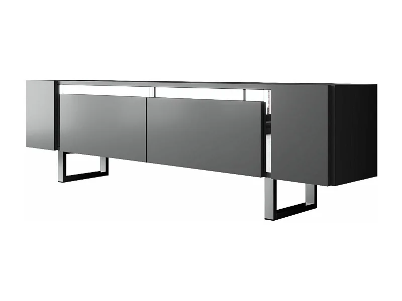 Móvel de TV – 180 x 50 x 30 cm – Antracite e Prata – Aglomerado revestido de melamina