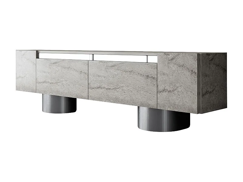 Móvel de TV – 180 cm x 50 cm x 30 cm – Travertino e Prata – MDF