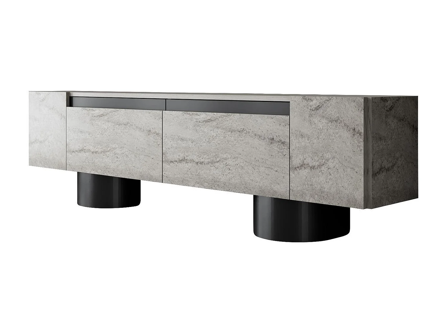 Móvel de TV – 180 cm x 50 cm x 30 cm – Travertino e Preto – MDF