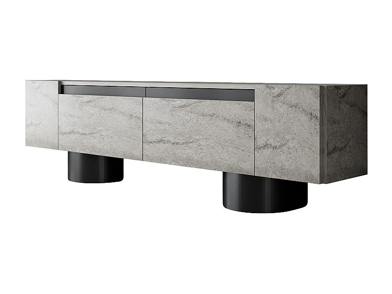 Móvel de TV – 180 cm x 50 cm x 30 cm – Travertino e Preto – MDF