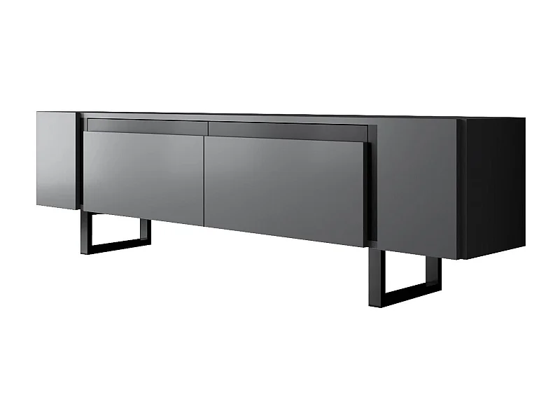 Estante para TV – 180 cm x 50 cm x 30 cm – Antracite e Preto – Painel de partículas e Metal