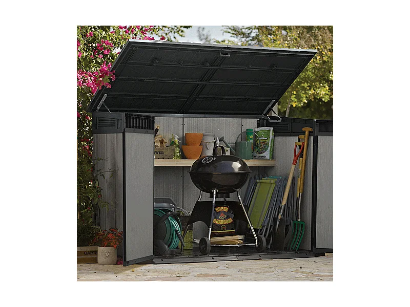 Cassa da giardino in resina BROSSIUM - 2100L - Grigio