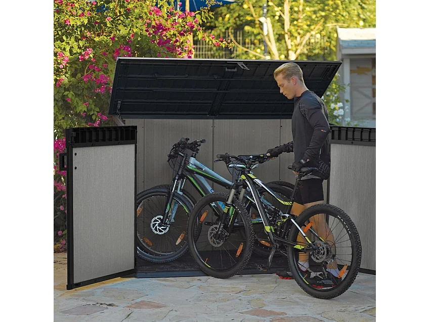 Cassa da giardino in resina BROSSIUM - 2100L - Grigio