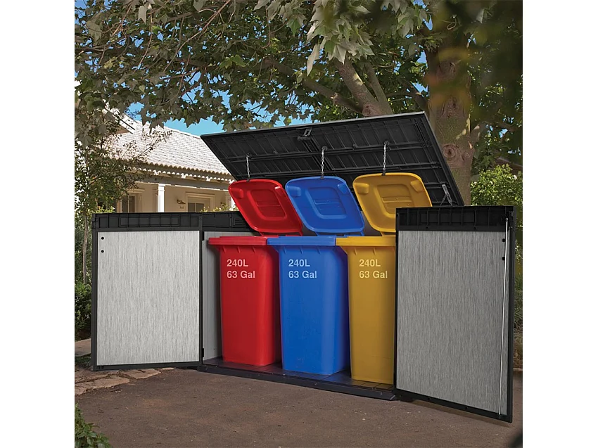 Cassa da giardino in resina BROSSIUM - 2100L - Grigio