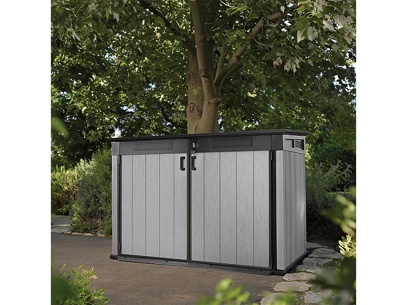 Cassa da giardino in resina BROSSIUM - 2100L - Grigio