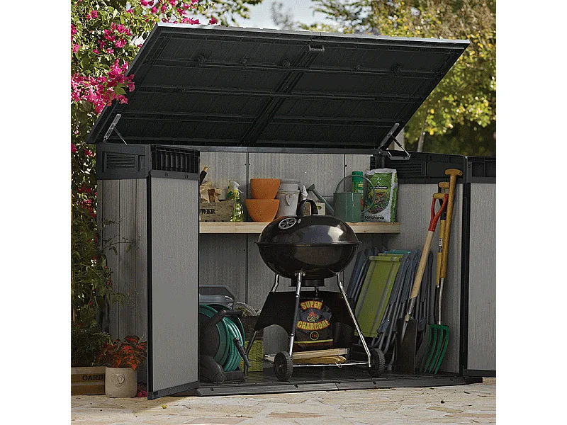 Cassa da giardino in resina BROSSIUM - 2100L - Grigio