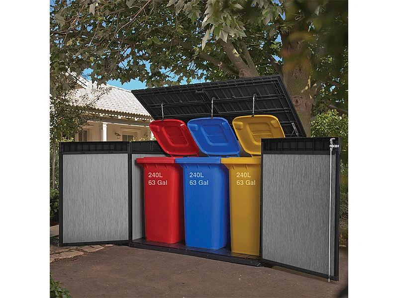 Cassa da giardino in resina BROSSIUM - 2100L - Grigio