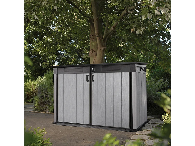 Cassa da giardino in resina BROSSIUM - 2100L - Grigio