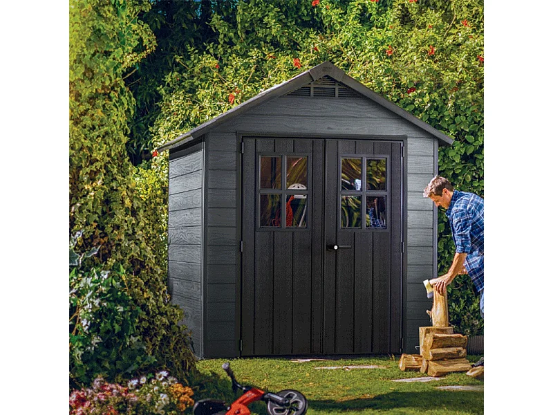 Keter Abri jardin résine - woodium 757 - 5,1 m2 -  gris anthracite - 12-634436