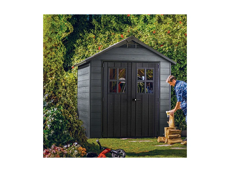 Keter Abri jardin résine - woodium 757 - 5,1 m2 -  gris anthracite - 12-634436