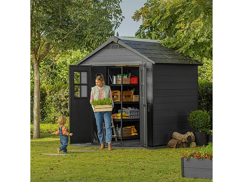 Keter Abri jardin résine - woodium 757 - 5,1 m2 -  gris anthracite - 12-634436