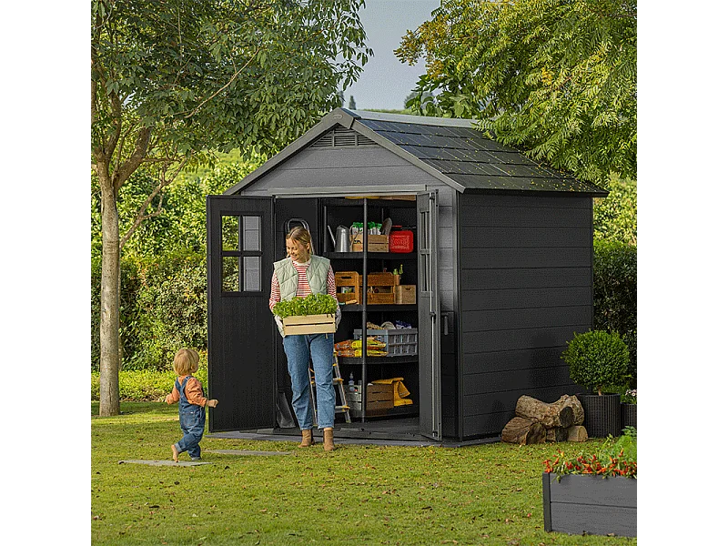 Keter Abri jardin résine - woodium 757 - 5,1 m2 -  gris anthracite - 12-634436