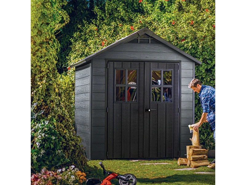 Keter Abri jardin résine - woodium 757 - 5,1 m2 -  gris anthracite - 12-634436