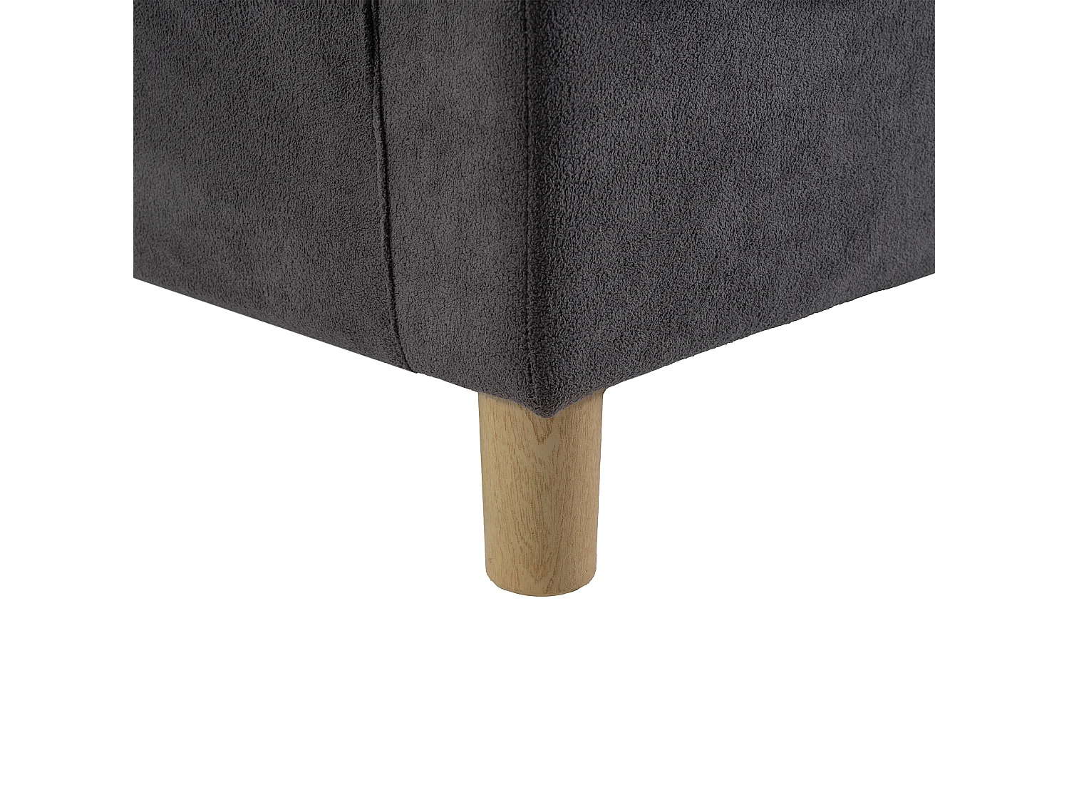 URBAN MEUBLE Canapé velours teddy gris 2 places pieds bois