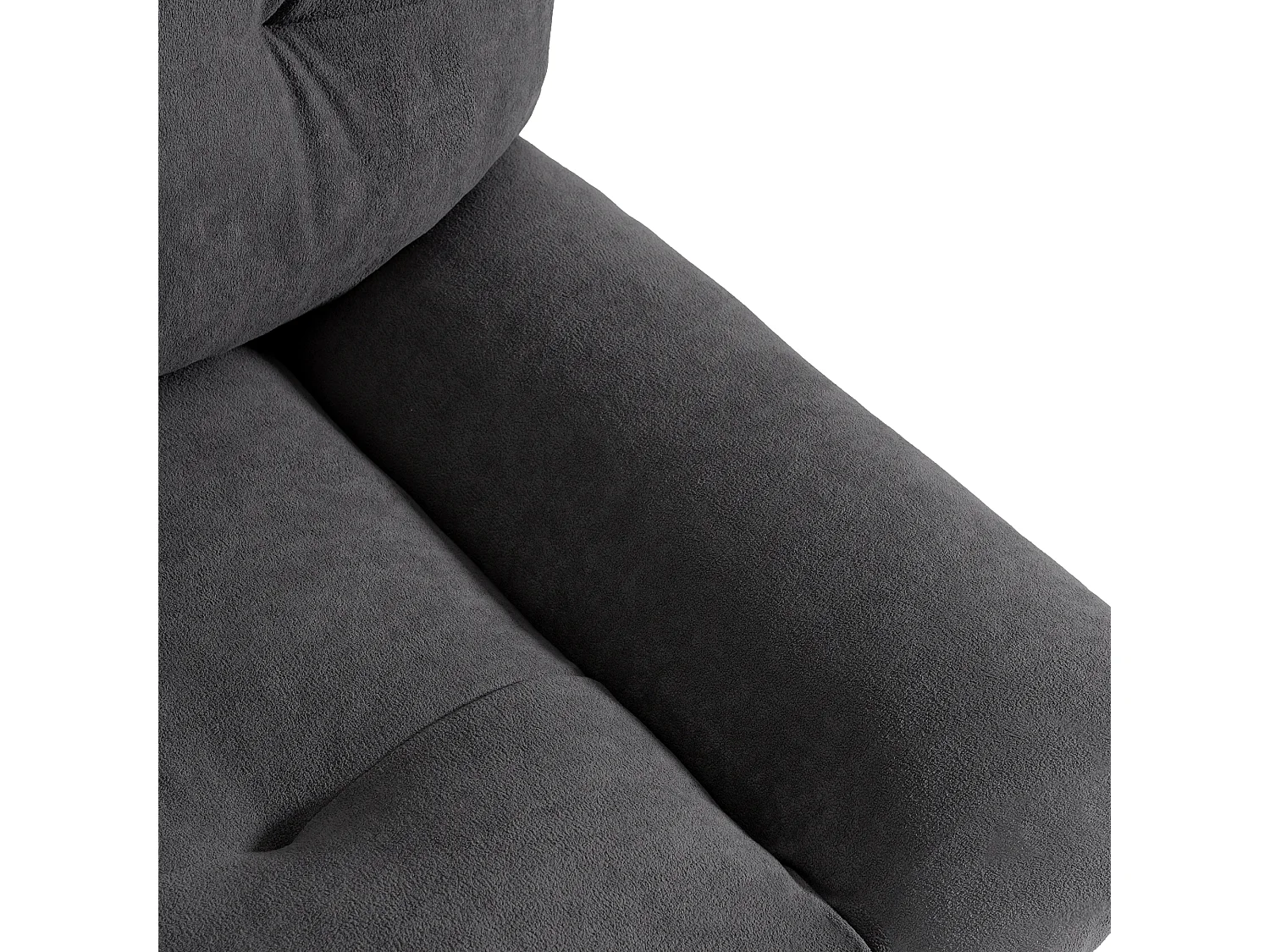 URBAN MEUBLE Canapé velours teddy gris 2 places pieds bois