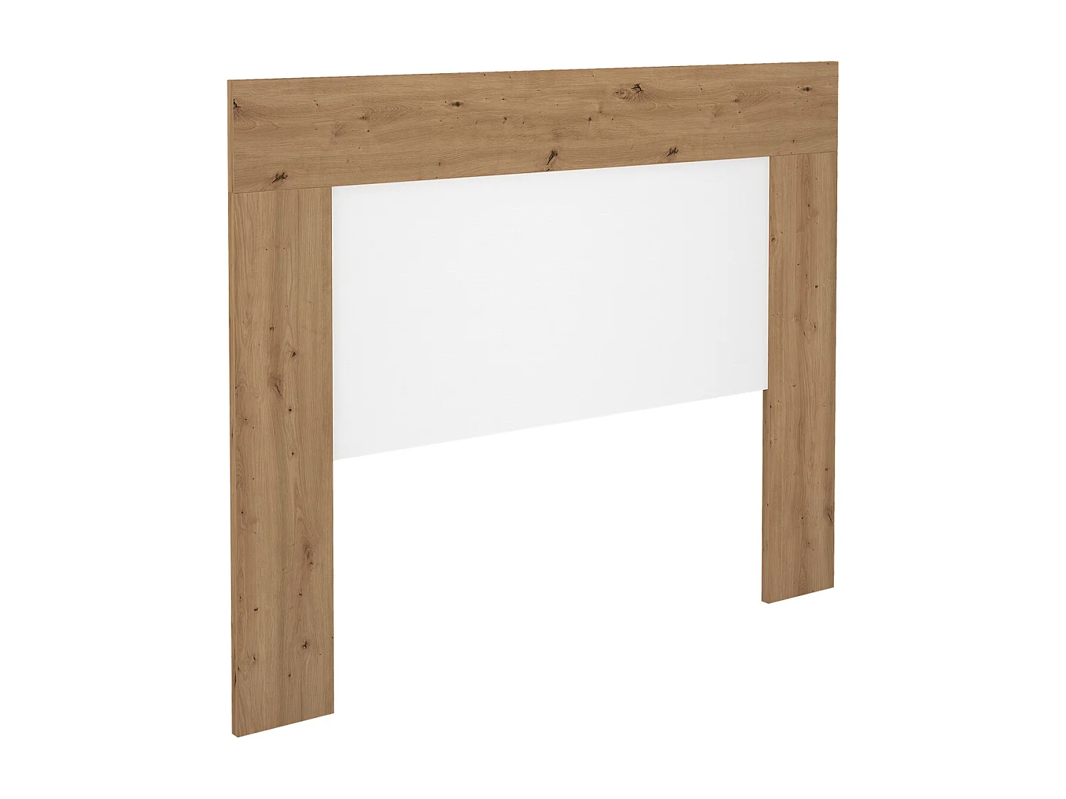 Tête de lit en bois coloris chêne Albar /blanc - Longueur 160 x Profondeur 25 x Hauteur 130 cm
