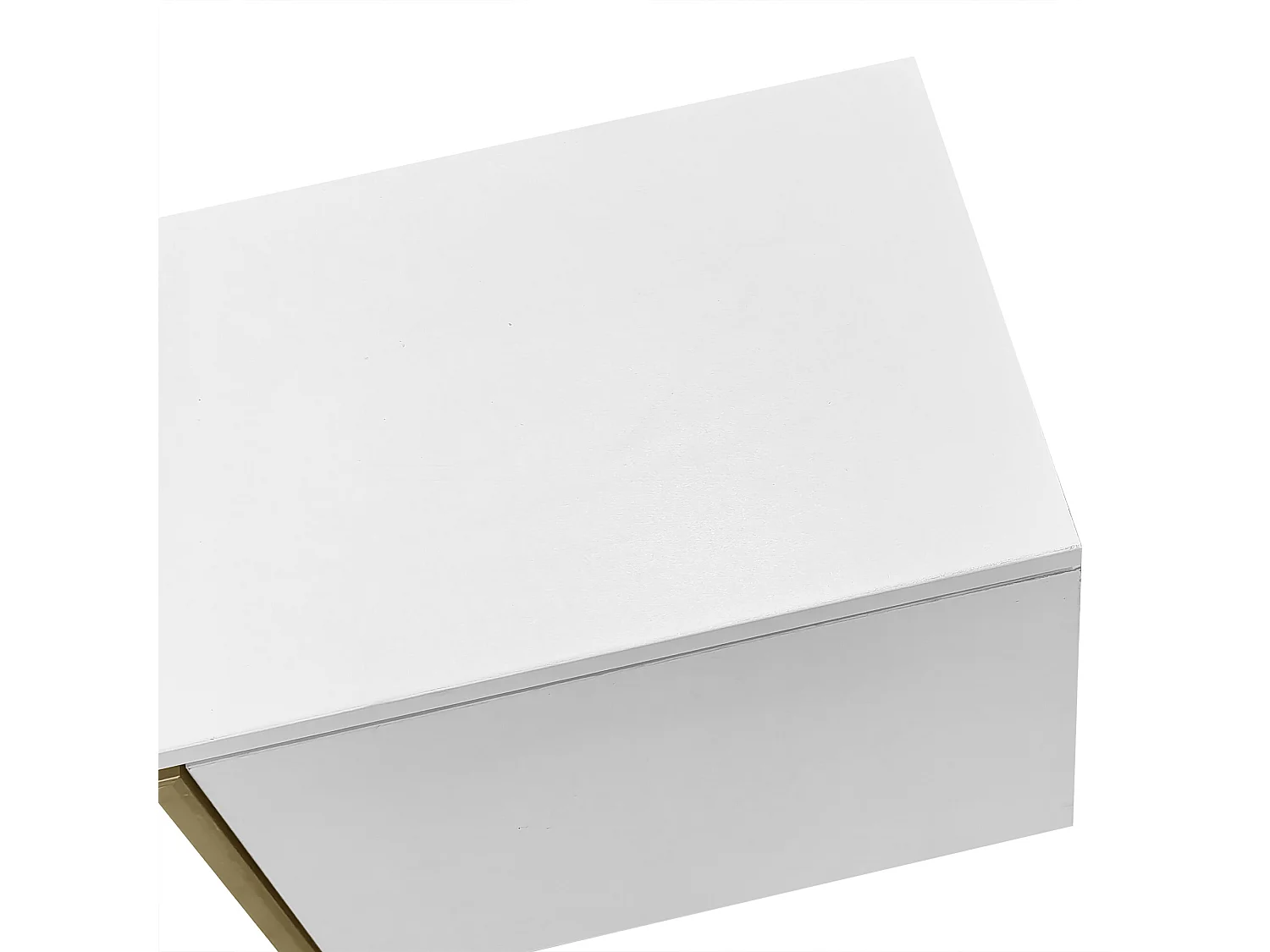 URBAN MEUBLE Meuble TV minimaliste blanc dorés 4 portes (2 portes en verre)