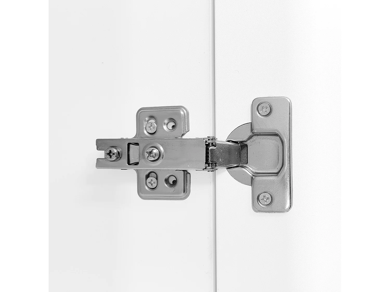 URBAN MEUBLE Meuble TV minimaliste blanc dorés 4 portes (2 portes en verre)