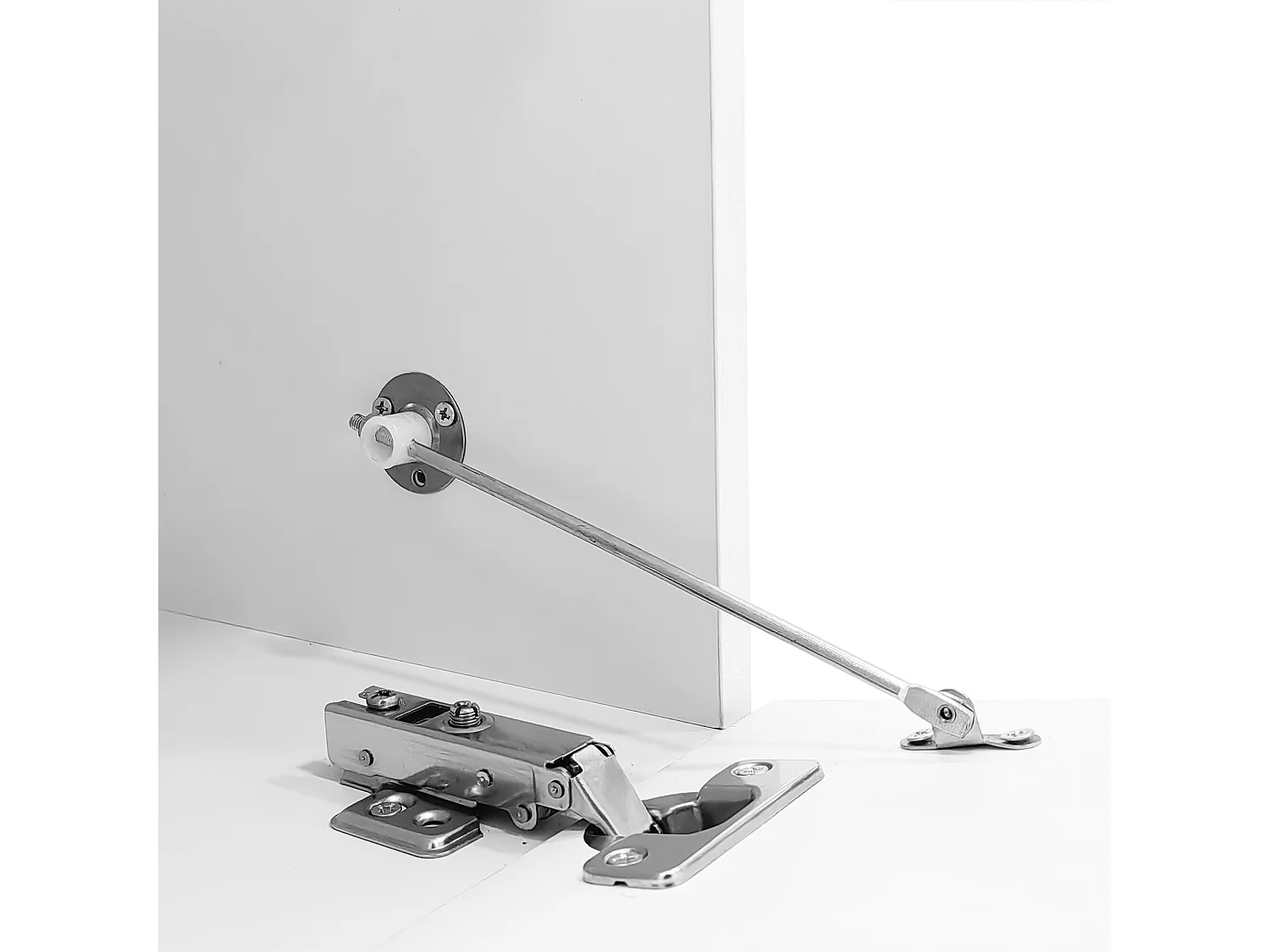 URBAN MEUBLE Meuble TV minimaliste blanc dorés 4 portes (2 portes en verre)