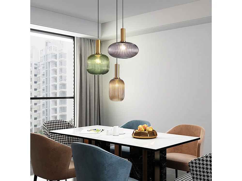 Lustre en verre, d55 cm xh130cm, multicolore