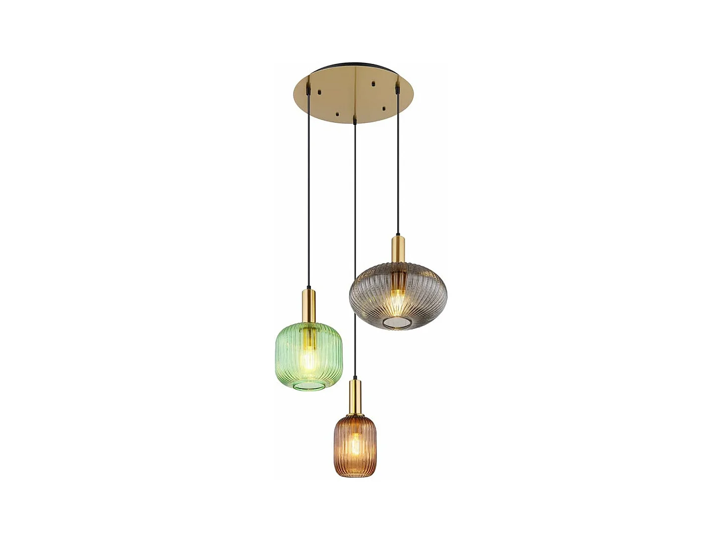 Lustre en verre, d55 cm xh130cm, multicolore