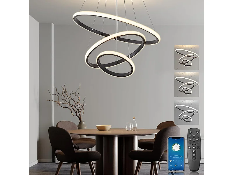 Lampe à suspension en fer, noire