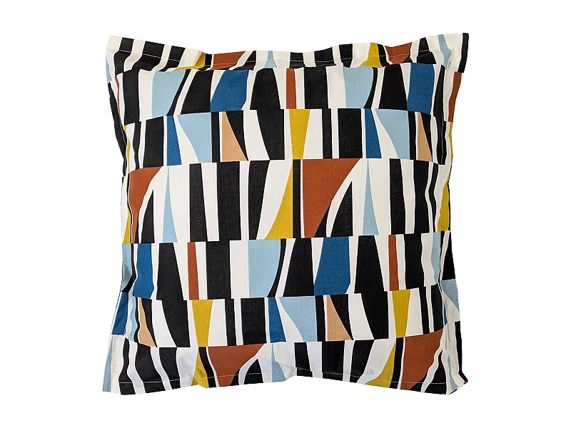 Taie d'oreiller 65x65 cm pur coton PIETRO multicolore