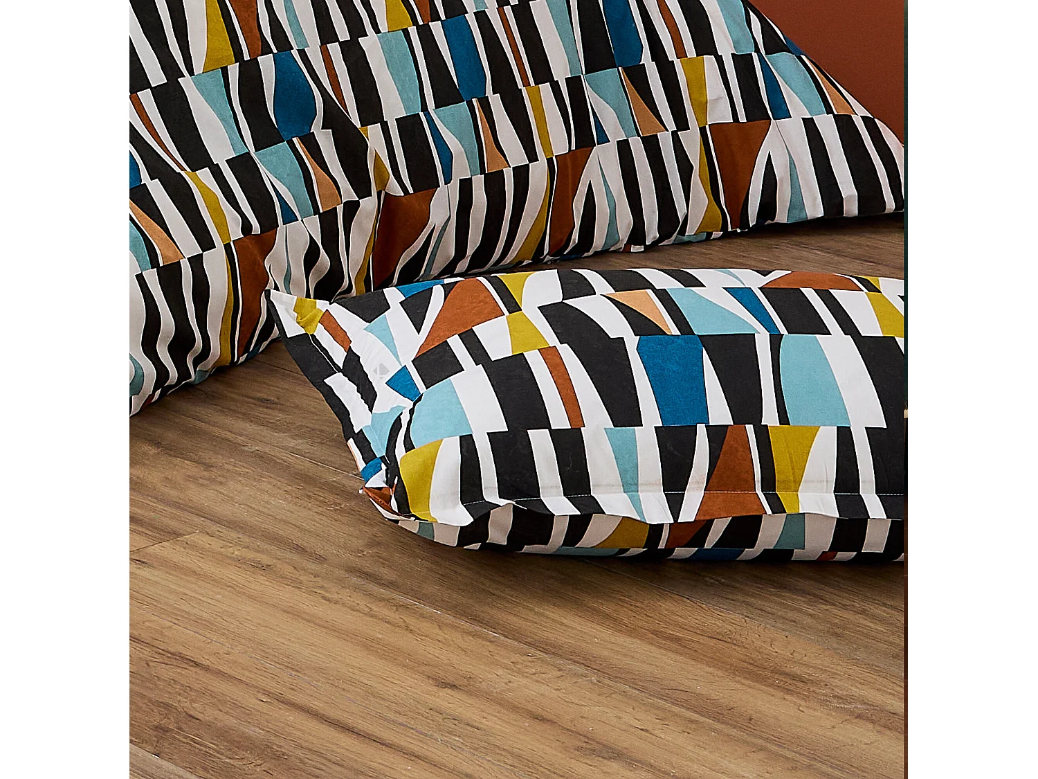 Taie d'oreiller 50x70 cm pur coton PIETRO multicolore