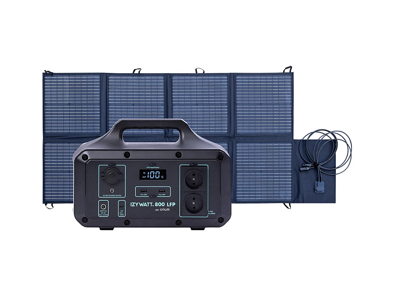 Pack générateur solaire LFP Izywatt 800 + panneau solaire 160W - Orium